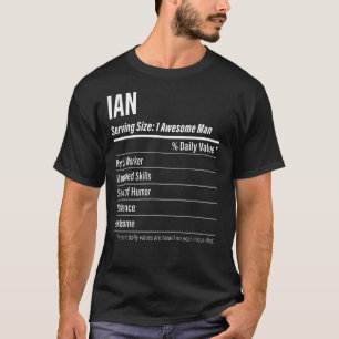 Ian Serving Size Nutrition Label Kalorien T-Shirt