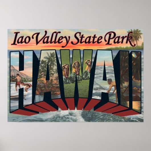 Iao Valley Staat Park, Hawaii Poster (Vorne)
