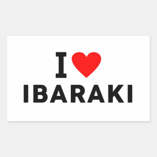 Ibaraki Japan Stadt Name Liebe Herz Symbol Reise Rechteckiger Aufkleber