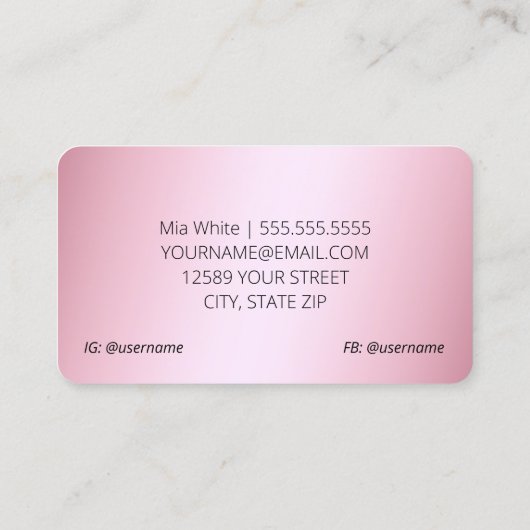 IBCLC Stillberatung Rose Gold Visitenkarte (Rückseite)