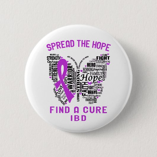 IBD Awareness Ribbon Support Geschenke Button (Vorderseite)