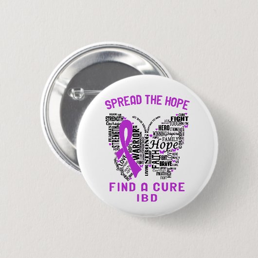 IBD Awareness Ribbon Support Geschenke Button (Vorne & Hinten)