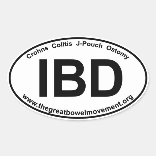 IBD - Crohns Colitis - Oval Sticker (Vorderseite)