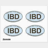 IBD - Crohns Colitis - Oval Sticker - Blau/braun (Blatt)
