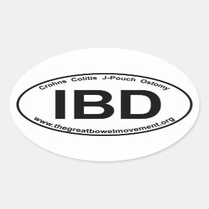 IBD - Crohns Kolitis-Oval-Aufkleber Ovaler Aufkleber