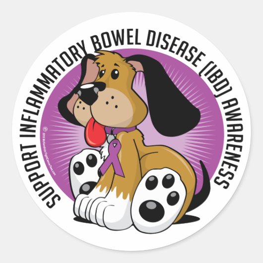IBD Dog Runder Aufkleber (Vorderseite)
