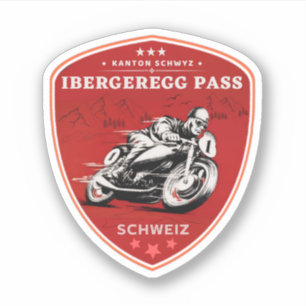 Ibergeregg Pass Schweizer Alpen Motorradtour Aufkleber