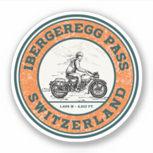 Ibergeregg Pass Schweizer Alpen Motorradtour Aufkleber