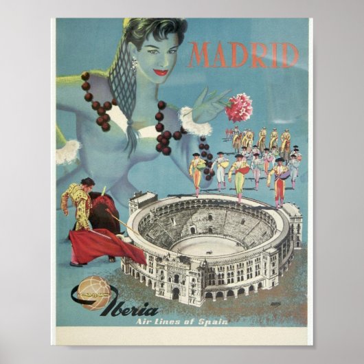 Iberia Vintage „Madrid " Poster (Vorne)