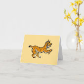 Iberian LYNX - Gefährdete Tiergrafik - Gelb Karte (Gelbe Blume)