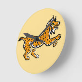 Iberian lynx - round clock runde wanduhr (Winkel)