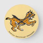 Iberian lynx - runde wanduhr (Vorderseite)