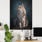 Iberischer Luchs sitzen Poster (Heimbüro)