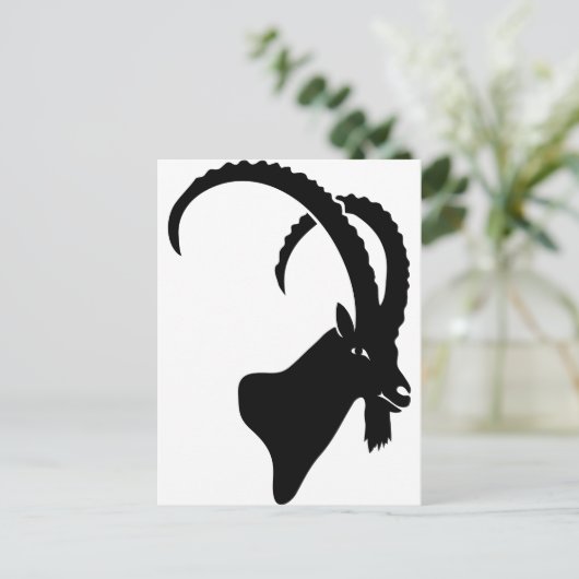 Ibex capricorn steinbock Bergziege Klettern Postkarte (Stehend Vorderseite)
