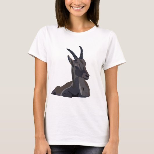 Ibex Goat Animal Art Goat T-Shirt (Vorderseite)