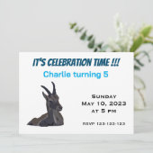 Ibex Goat Animal Art Kindergeburtstag Einladung (Stehend Vorderseite)