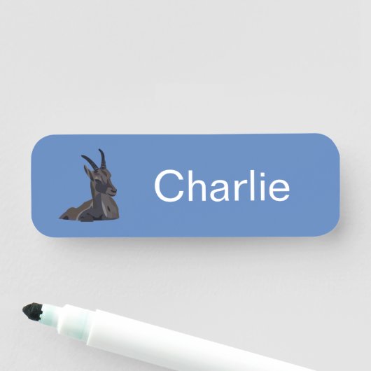 Ibex Goat Art Namensschild (Beispiel)