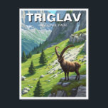 Ibex in Triglav Nationalpark Slowenien Reisen Postkarte<br><div class="desc">Der 1981 gegründete Nationalpark Triglav ist Sloweniens einziger Nationalpark und einer der ältesten in Europa. Sie umfasst einen Großteil der Julischen Alpen im Nordwesten des Landes und erstreckt sich über etwa 838 Quadratkilometer, was etwa 4 % des slowenischen Territoriums ausmacht. Der Park ist nach dem Triglav benannt, dem höchsten Gipfel...</div>