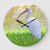 Ibis auf einem Halbbild Große Wanduhr (Vorderseite)