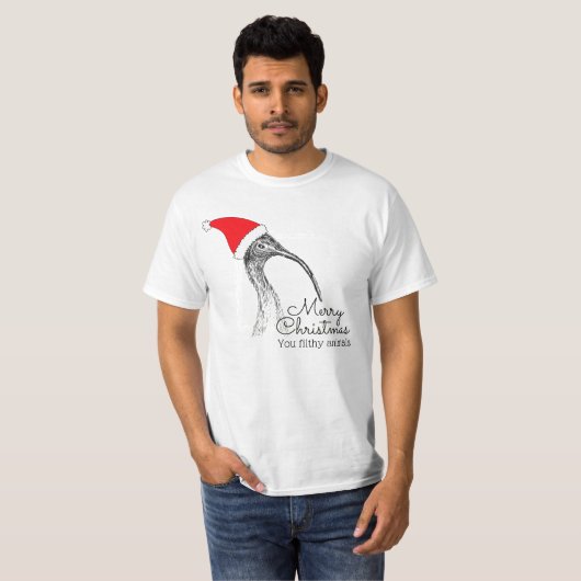 Ibis / Bin Chicken Frohe Weihnachts-Filthy-Animals T-Shirt (Vorne ganz)