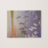 Ibis-Fliegen über Feuchtgebiete, Vintage Vögel Puzzle (Horizontal)