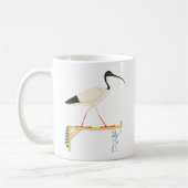 Ibis Illustration & Thoth Hieroglyphic Kaffeetasse (Links)