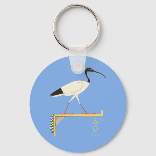 Ibis Illustration & Thoth Hieroglyphic Schlüsselanhänger (Vorderseite)