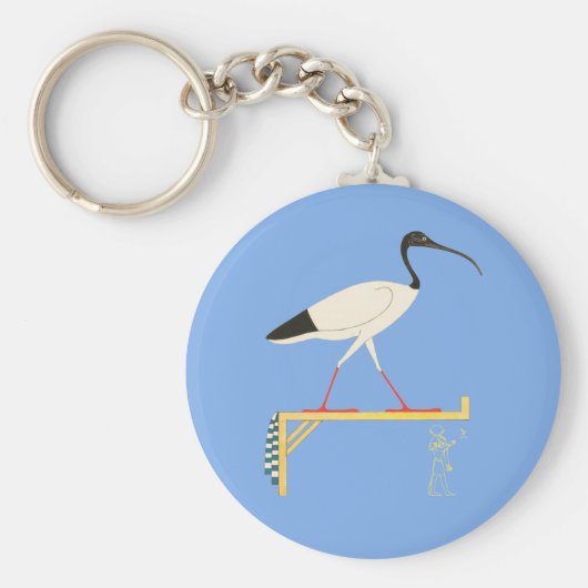Ibis Illustration & Thoth Hieroglyphic Schlüsselanhänger (Vorne)