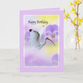 Ibis mit Blume Geburtskarte Karte (Gelbe Blume)
