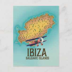 Ibiza Balearen Inseln Karte Poster