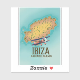 Ibiza Balearen Karte Poster Aufkleber