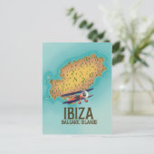 Ibiza Baleareninseln Kartenplakat Postkarte (Stehend Vorderseite)