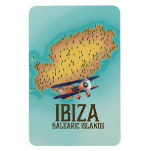 Ibiza Balearic Island Kartenplakat Magnet