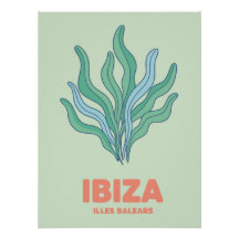 Ibiza Balearic Islands Pastel Minimalist Poster