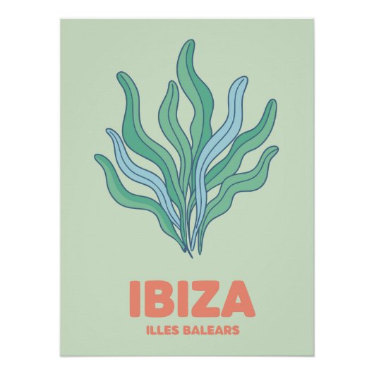 Ibiza Balearic Islands Pastel Minimalist Poster (Vorderseite)