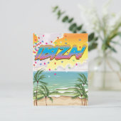 Ibiza Beach Party Reiseplakat Postkarte (Stehend Vorderseite)