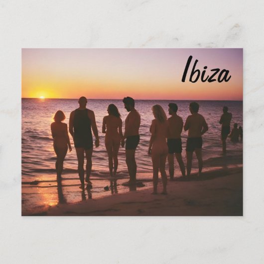 Ibiza Beach Postcard Postkarte (Vorderseite)