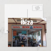 Ibiza Bumm Burger Postkarte (Vorne/Hinten)