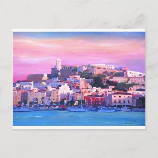 Ibiza Eivissa Altstadt und Hafen Pearl Postkarte (Vorderseite)