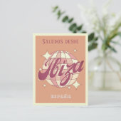 Ibiza España Retro Vintages Party Postkarte (Stehend Vorderseite)