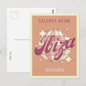 Ibiza España Retro Vintages Party Postkarte (Vorne/Hinten)