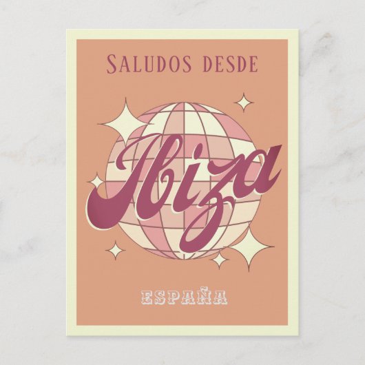 Ibiza España Retro Vintages Party Postkarte (Vorderseite)