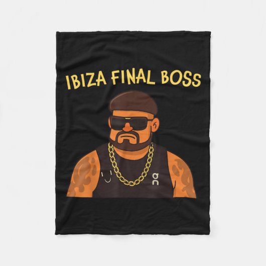 Ibiza Final Boss Funny Funny Meme Club Partys Fleecedecke (Vorderseite)