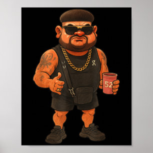 Ibiza Final Boss Meme Funny Holiday Haircut Jokes Poster