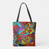 Ibiza Happy-Art-Schoudertas Tasche (Rückseite)