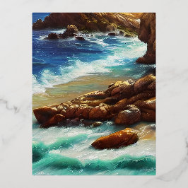 Ibiza ist eine kleine Insel im Mittelmeer Folien Feiertagspostkarte