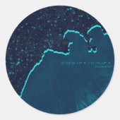 Ibiza Karte Night View Circle Aufkleber (Vorderseite)