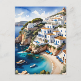 Ibiza Küste ist Zuhause zu vielen schönen griechis Feiertagspostkarte