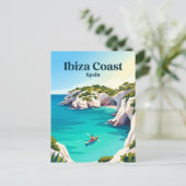 Ibiza-Küste Spanien Postkarte (Stehend Vorderseite)