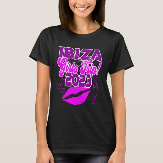 Ibiza Mädchen Reise 2023 Frauen Studenten Junggese T-Shirt (Vorderseite)